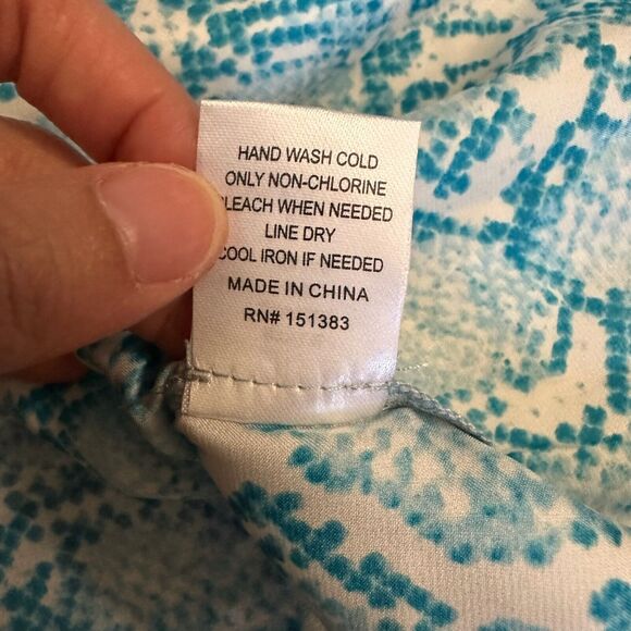 NWT ANTHROPOLOGIE CURRENT AIR Blue Snake Python Print Smocked Waist Dress - Picture 9 of 11